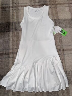 Prince White Sleeveless Pleated Tennis Dress for Girls